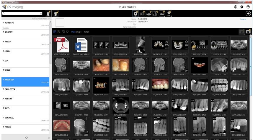 CS Imaging 8 dashboard — patientoversigt og billedjournal